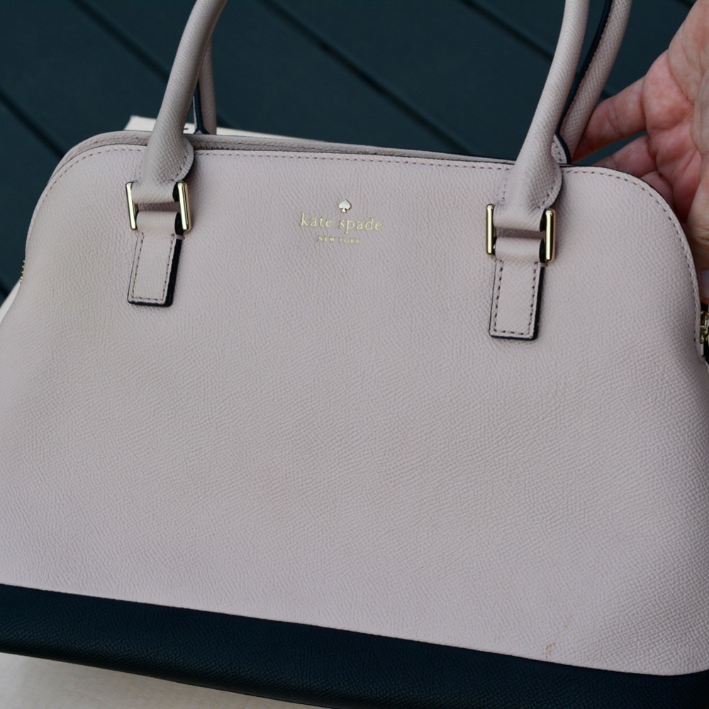 kate spade Pink and Black Leather Satchel Pre-Owned